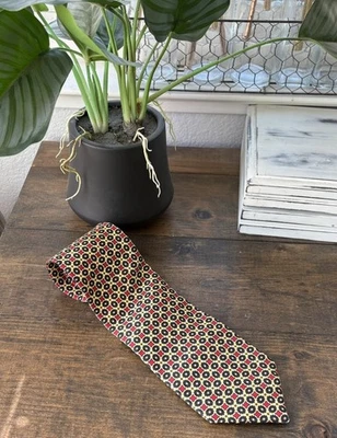 Dolce & Gabbana Basic Necktie Geometric Print Silk Designer Italy - Image 1 of 4