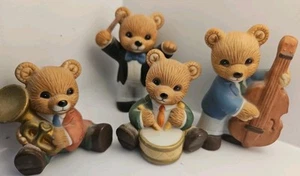 Homco Bear Figurines Music Band Orchestra Set Of 4  - Picture 1 of 8