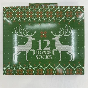 12 Days of Socks Weihnachten hässlicher Pullover Herren 6-12 Crew tief geschnitten Santa Elfe Schneemann - Bild 1 von 7