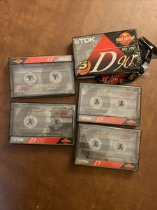Cassette Tapes New Sealed TDK D90 IEC1 Type 1 Normal Position Blank 5 Pack - Picture 1 of 3