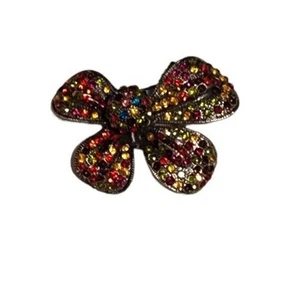 Gemstones Beaded Rainbow Brooch Butterfly Flower - Picture 1 of 4