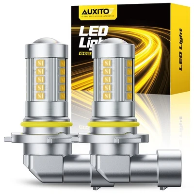 2x AUXITO LED Fog Light Bulb 9006 HB4 Fog Light Bulb Amber 3000K High Power Lamp - Image 1 of 4