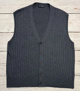 Kallspin Cashmere Wool Sweater Vest Button Up Gray Men’s Sz XXL - Picture 1 of 7