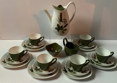 VINTAGE MIDWINTER RIVERSIDE FULL COFFEE SET 21 PIECE SET RETRO FASHION 1950’S - Image 1 of 4