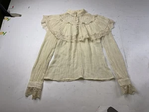 Blusa de encaje antigua victoriana vintage Jessica's Gunnies años 70 San Francisco Top - Imagen 1 de 17