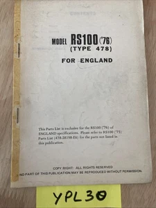 Yamaha RS100 478 1976 supplèment additif catalogue liste pièces détachées - Foto 1 di 8