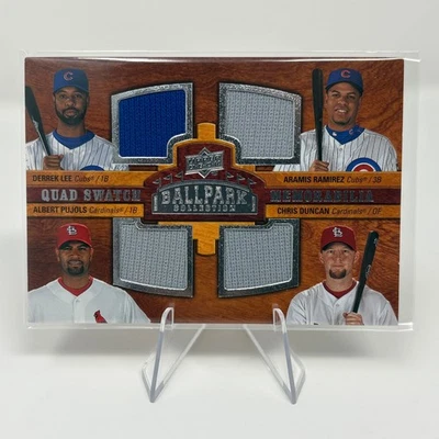 Ballpark Collection 2008 - Pujols / Lee / Ramírez / Duncan #234 reliquia cuádruple Foto 1 de 2