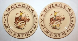 Vintage Till Goodan Wallace Westward Ho Rodeo Brot & Butter Teller 7 1/8" Durchmesser - Bild 1 von 7