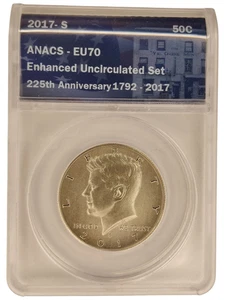 2017 S Kennedy Half Dollar! ANACS EU 70! 225th Anniversary! 15B - Picture 1 of 2