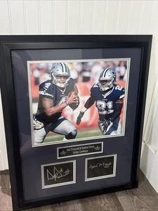 Foto firmata Dak Prescott & Ezekiel Elliott Dallas Cowboys incorniciata 23"x19" - Foto 1 di 8