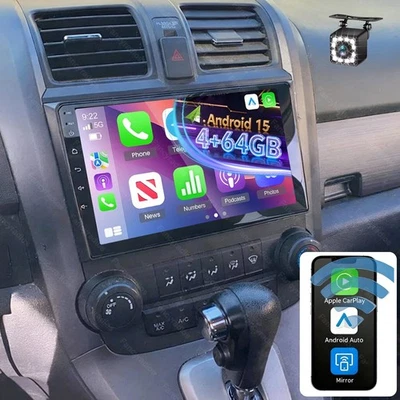 For Honda CRV 2007-2011 Android 15.0 Car Stereo Radio GPS 4+64G Apple Carplay FM - Image 1 of 4