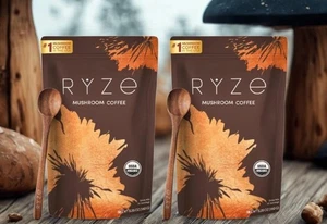 Café Ryze Mushroom 30 porciones + cuchara de madera - enfoque y energía (paquete de 2) - Imagen 1 de 2