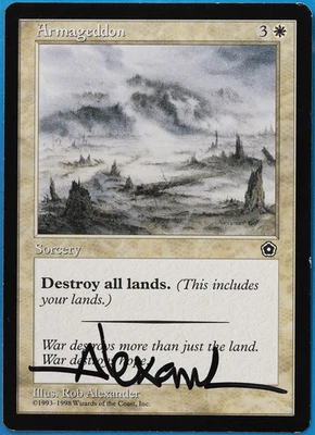 Armageddon Portal Second Age NM White Rare SIGNED MTG CARD (ID# 504840) ABUGames - Image 1 of 2