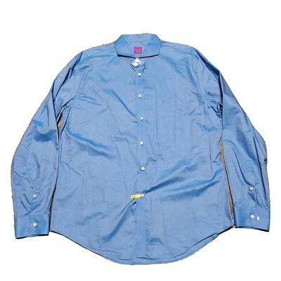 Camisa de vestir Ferrell Reed manga larga abotonada azul brillante talla 17,5 XL Foto 1 de 4