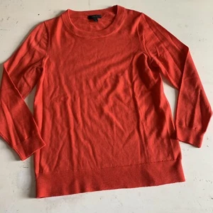 J Crew Sweater Womens Medium 100% Merino Wool 3/4 Sleeve Lightweight E1277 Red - Picture 1 of 8