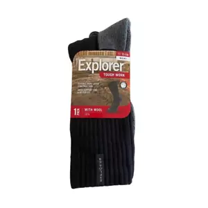 10 x Explorer Tough Work Socks Wool Cotton Blend Durable Outdoor Crew - Picture 1 of 12