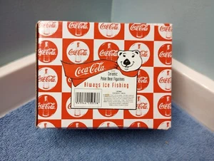 1995 Coca -Cola Polar Bear Figurine Always Ice Fishing w/ Box 157902 - Picture 1 of 11