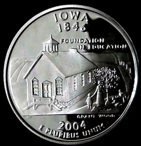 2004-S 25C State Quarter Iowa GDC Proof 90% Silver 18utr1122-3 - Picture 1 of 2