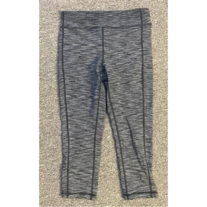 Athleta Girls leggings size medium 8-10 black gray space-dye - Picture 1 of 8