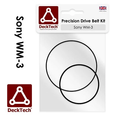 DeckTech™ Cinghie di Ricambio per Walkman Sony WM-3 WM3 | Cinghia di Trasmissione in Gomma