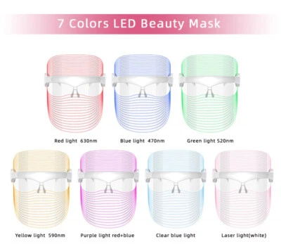  7 Colors LED Light Photon Face Mask Facial Therapy Anti Wrinkles Beauty Mask - Image 1 of 4