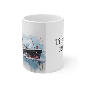 Titanic Art Ceramic Coffee Mug - 11oz Unique Printed Cup | Lead-Free - Picture 1 of 4