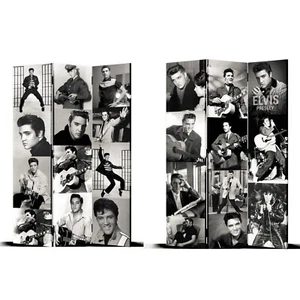 New Folding 3 Panels Room Divider Screen Privacy Canvas Screen - Elvis Presley - Picture 1 of 1