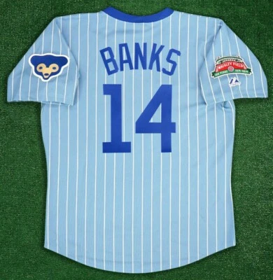 Camiseta deportiva AUTÉNTICA MAJESTUOSA GRANDE CHICAGO CUBS ERNIE BANKS TBTC 6240 HECHA EN EE. UU. Foto 1 de 4