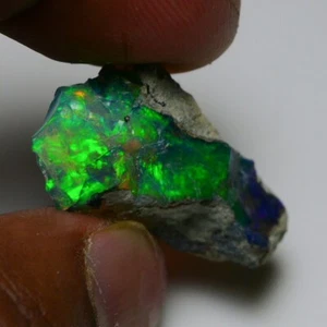 Schwarzopal grob 15,25 kt natürlicher äthiopischer Welo Opal Roh Feuer Jwelle... - Bild 1 von 12