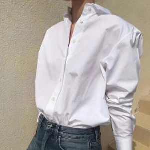 Toteme Damen besticktes weißes Langarmshirt Baumwolle lockeres Oberteil - Bild 1 von 15