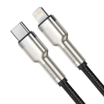 Baseus Metal Cable USB-C to PD 20W 2 metre - Black - Image 1 of 3
