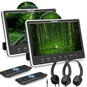 2 X 12" IPS Screen HD Portable Car Headrest Monitor Media DVD Player USB/SD/HDMI - Picture 1 of 36