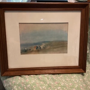 Impresión de pintura en acuarela vintage de Degas House Upon Cliffs con vistas al arte de la bahía - Imagen 1 de 7