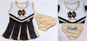 ADORABLE ADIDAS Baby 3-6 MOS NOTRE DAME Go Irish LETTERMAN CHEERLEADING Outfit - Picture 1 of 6