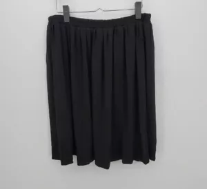 Vintage Clio Womens Black Flirty Rayon Elastic Waist Knee Length Skirt ~Large - Picture 1 of 7