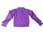 JANIE AND JACK Girl's Ruffle Sweater Size 7 in Grape Lollipop Purple Retail $54