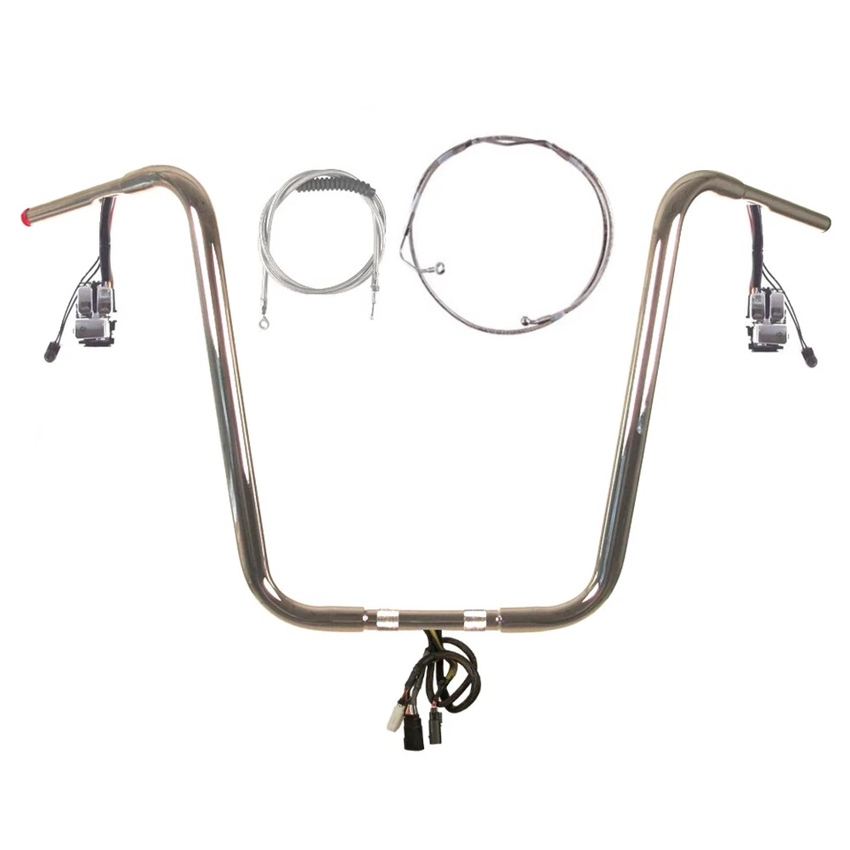 Kit de barra precableada 1 1/4" cromada 18" Harley Road King 2008-2013 con crucero con ABS Foto 1 de 2