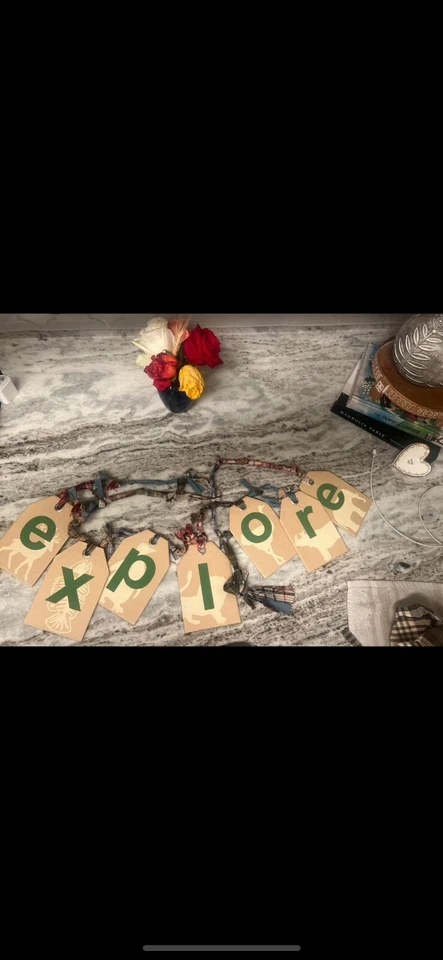 Pottery Barn Kids Banner and Basket Liner - Image 1 of 2