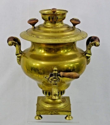 FORMA RARA E FABRICANTE ANTIGO BULE DE CHÁ SAMOVAR RUSSO Br. Ermilovy Tula 19c IMPERIAL - Imagem 1 de 4