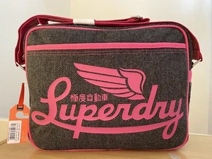 Superdry Winter Icarus Alumni Bag - Dark Grey Herringbone BNWT - Picture 1 of 12