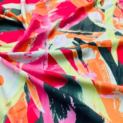 Traje de baño abstracto multicolor estampado tela spandex elástico 60 ancho por yarda Foto 1 de 4