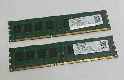 8GB (2 x 4GB) V7 VSeven V7128004GBD PC3-12800U 1600MHz 1Rx8 DDR3 Computer Memory - Image 1 of 3
