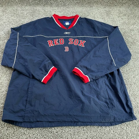 VTG Boston Red Sox Jacket Mens 3XL XXXL MLB Baseball Reebok Pullover Windbreaker Cover