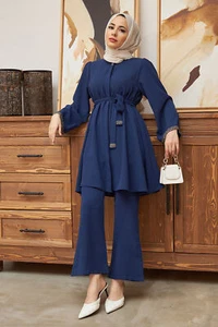 Abaya muslimische elegante Damen Bluse Top lange Hose Kaftan bescheiden formell Party Kleid - Bild 1 von 27