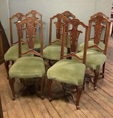 French Walnut Dining Chairs Set (8) - Image 1 of 4