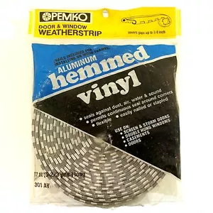 Pemko P301 AV 17 ft Aluminum Hemmed Vinyl Door Window Weatherstrip 1.25 in Gaps, - Picture 1 of 5