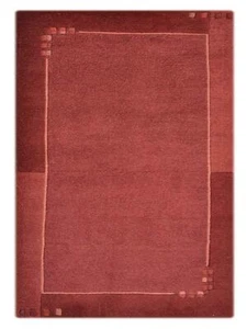 Alfombra de lana Tibbati anudada a mano contemporánea roja oscura BBH BBT00205 - Imagen 1 de 5