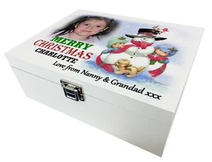 Caja de memoria de madera personalizada, caja de recuerdos de madera, regalo de Navidad. - Imagen 1 de 12