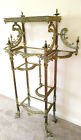 Antique Victorian Display Stand Brass Etagere Glass Shelf Koi Fish Dolphin Feet