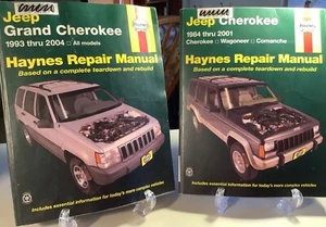2 HAYNES REPAIR MANUALS 50010 50025 JEEP CHEROKEE 1984-2001 & GRAND 1993-2004 - Bild 1 von 15